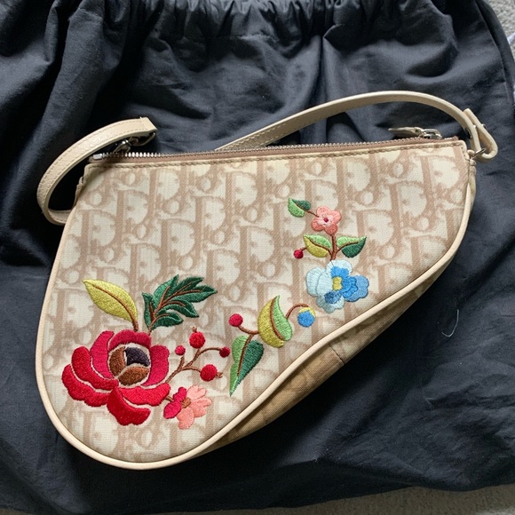 Dior Handbags - Christian Dior Monogram Flower Mini Saddle Bag